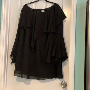 Dressy back shirt with transparent flutter sleeves